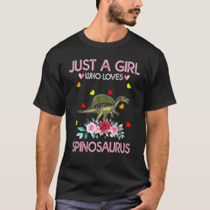Camiseta Dinosaurio Para Mujeres Sólo Una Chica Que Ama Spi