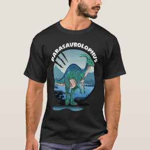 Camiseta Dinosaurio Parasaurolophus con fondo