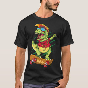 Camiseta Dinosaurio Patinador Skateboarding Cool Dabbing T 