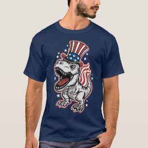 Camiseta Dinosaurio Patriótico Americano