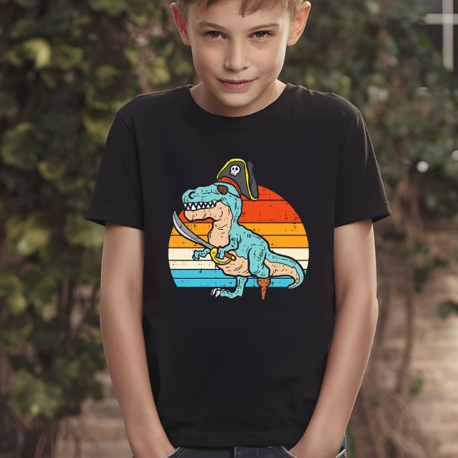 Camiseta Dinosaurio Pirata - Aventura Retro T-Rex (Subido por el creador)