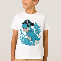 Dinosaurio Pirata T-Rex Cinta Floral Azul Pirata