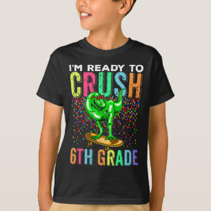 Camiseta Dinosaurio Primer Día De Escuela 6to Grado Patinet