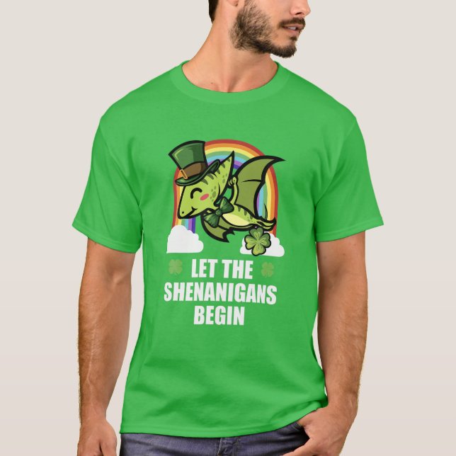 Camiseta Dinosaurio Pterosaurio Shenanigans Funny St Patric (Anverso)