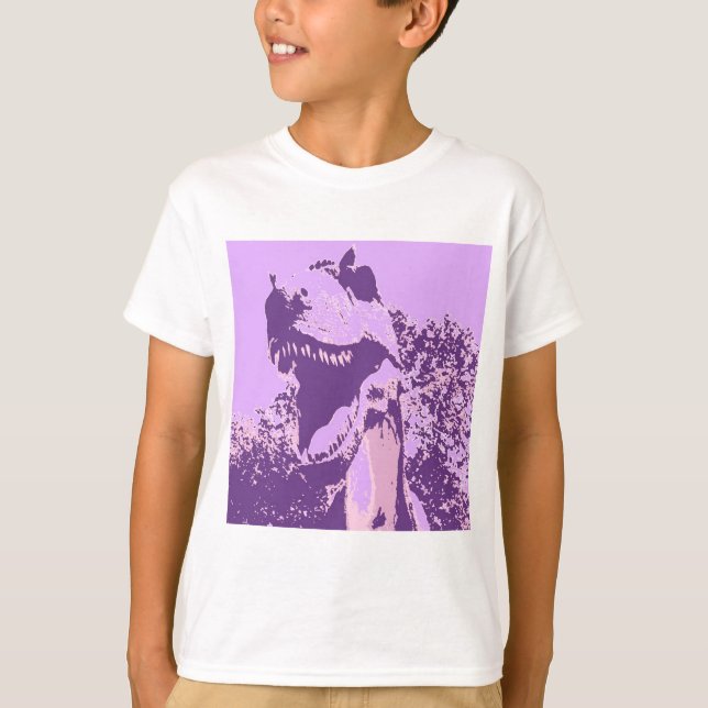 Camiseta Dinosaurio púrpura T-Rex (Anverso)