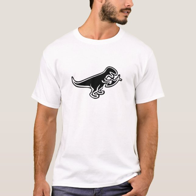 Camiseta Dinosaurio que come los pescados de Jesús (Anverso)