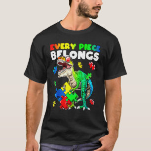 Camiseta Dinosaurio que sostiene el rompecabezas Conciencia