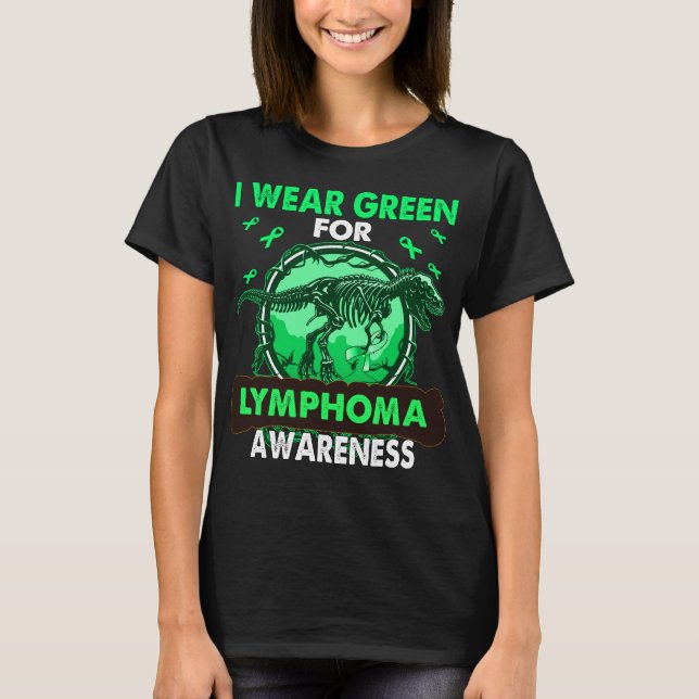 Camiseta Dinosaurio Que Uso Verde Para La Conciencia De La  (Anverso)