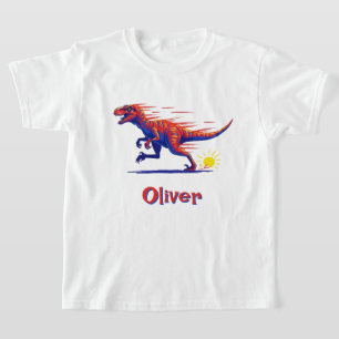 Camiseta Dinosaurio Raptor Retro de Alta Velocidad
