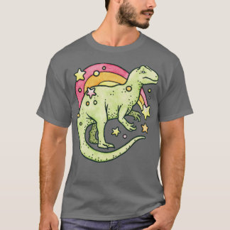 Camiseta Dinosaurio retro arcoiris allosauro