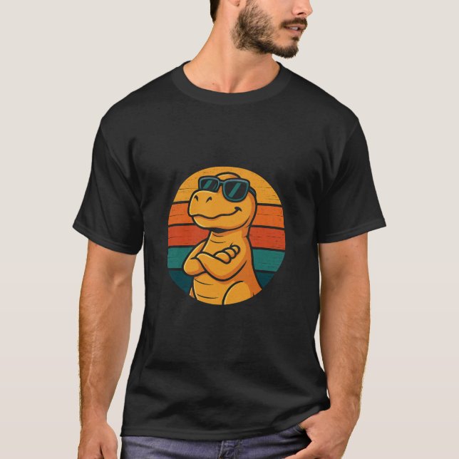 Camiseta Dinosaurio retro de Guay con gafas de sol (Anverso)