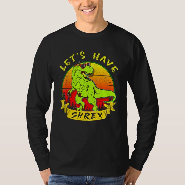 Camiseta Dinosaurio Retro En Amor Rex Saurus Tenemos Shrex (Anverso)