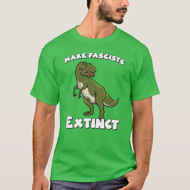 Camiseta Dinosaurio retro lindo - Extinge fascistas (Anverso)