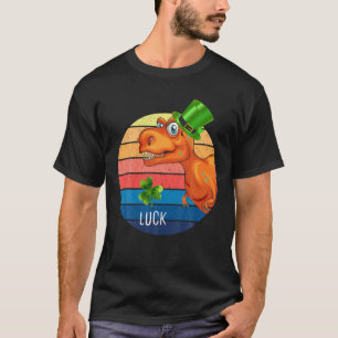 Camiseta Dinosaurio retro Trex St. Patrick's Day, Shamr afo
