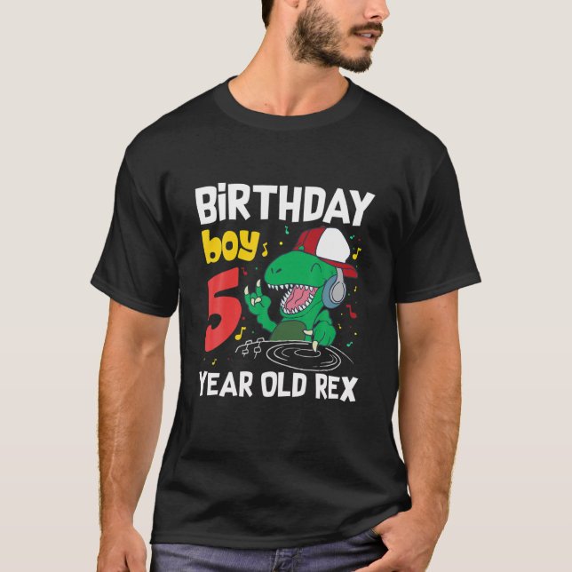 Camiseta Dinosaurio Rex de 5 Años (Anverso)
