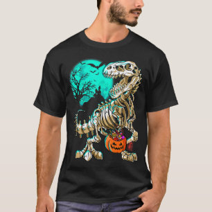 Camiseta Dinosaurio Rex Esqueleto Divertido Halloween Niños