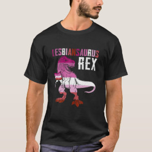 Camiseta Dinosaurio Rex Lesbiansaurus En Bandera Lesbiana P