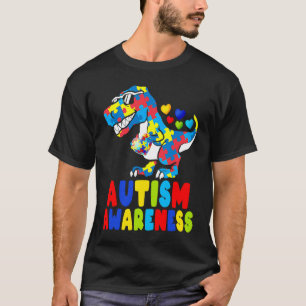 Camiseta Dinosaurio Rex Piezas de Rompecabezas de Corazón C