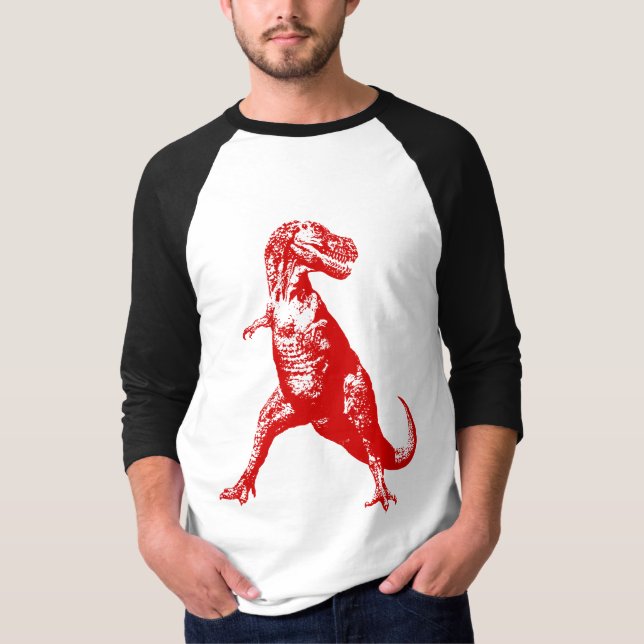 Camiseta Dinosaurio rojo fresco de Rex del Tyrannosaurus (Anverso)