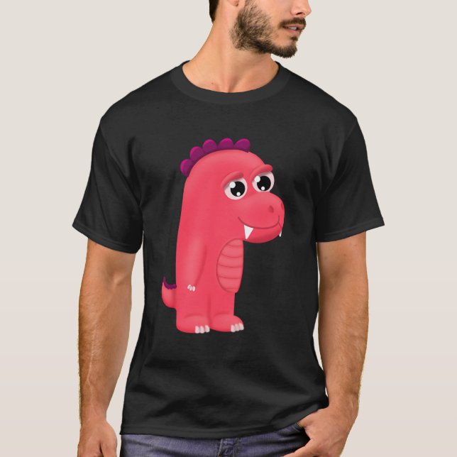 Camiseta Dinosaurio rosa (Anverso)