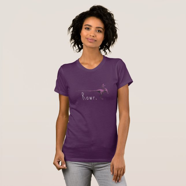 Camiseta Dinosaurio rosado lindo de Rawr (Anverso completo)