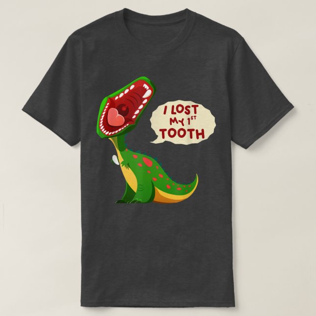 Camiseta Dinosaurio ruidoso que perdí mi primer diente grac (Diseño del anverso)