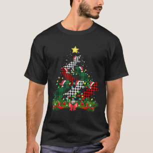 Camiseta Dinosaurio Santa Hat Árbol de Navidad Búfalo retoc