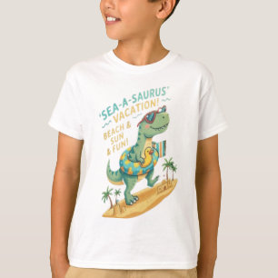 Camiseta Dinosaurio Sea-A-Saurus Surfing - Verano Divertido