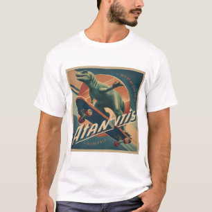 Camiseta Dinosaurio Skater de mediados de siglo – Póster Re