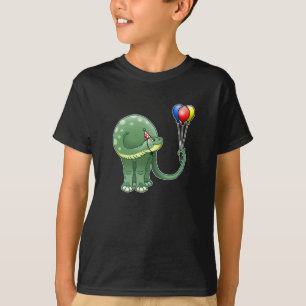 Camiseta Dinosaurio sosteniendo globos