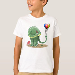 Camiseta Dinosaurio sostiene globos