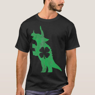 Camiseta Dinosaurio St Patrys Día Shamrock Clover Irlandé