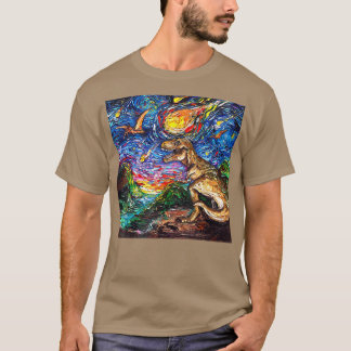 Camiseta Dinosaurio Starry Night T Re, regalo de arte Van G