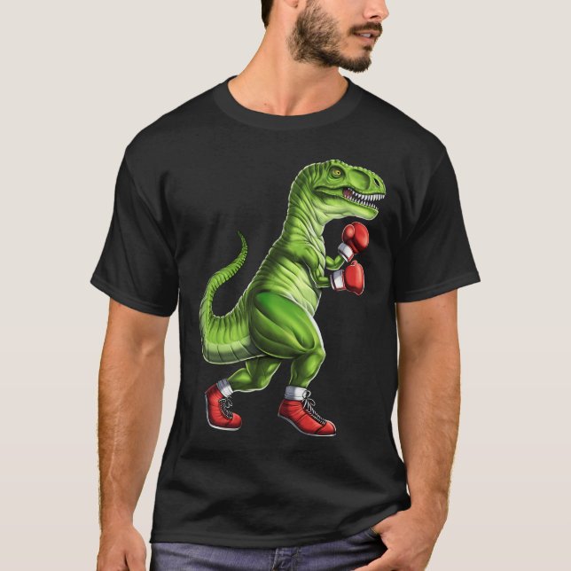 Camiseta Dinosaurio T-Rex boxeando (Anverso)