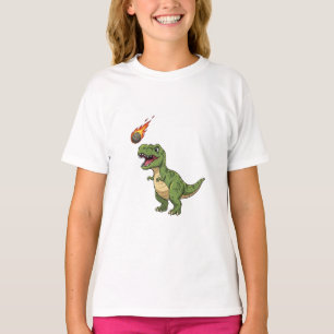 Camiseta Dinosaurio T-Rex con Meteorito Ígneo para Niños