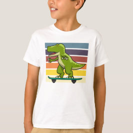 Camiseta Dinosaurio T-Rex con monopatín