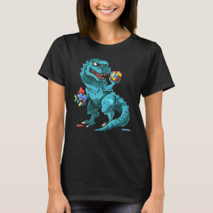 Camiseta Dinosaurio T Rex Conciencia del Autismo Pieza de R