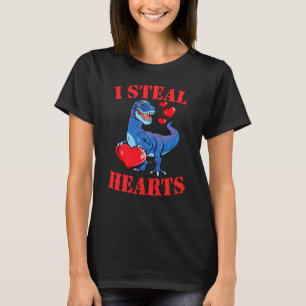 Camiseta Dinosaurio T Rex I Roba corazones niños Feliz San 