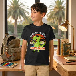 Camiseta Dinosaurio T-Rex Negrita Listo Para Aplastar 1er G