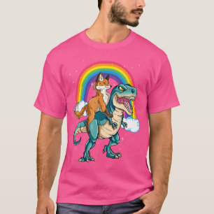 Camiseta Dinosaurio T Rex Rainbow Cloud esparce Fox