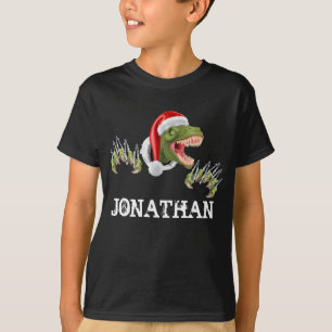 Camiseta Dinosaurio T-Rex Santa Claus personalizado