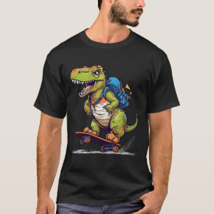 Camiseta Dinosaurio T Rex Skateboarding Genial Dinosaurio S