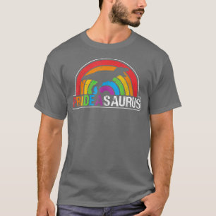 Camiseta Dinosaurio T sobre la bandera del orgullo gay LGBT