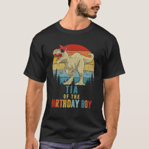 Camiseta Dinosaurio Tia De La Familia Matriz De Cumpleaños