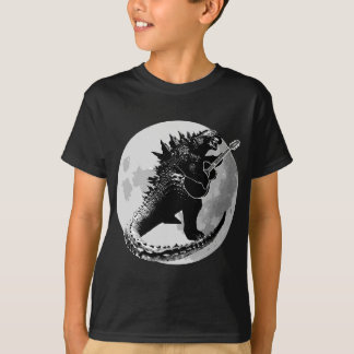 Camiseta Dinosaurio Tocando Guitarra Acústica Eléctrica Roc