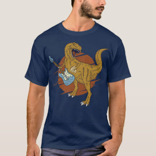 Camiseta Dinosaurio tocando guitarra divertida guitarrista 