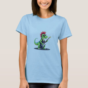 Camiseta Dinosaurio tocando guitarra eléctrica