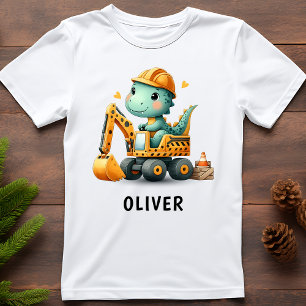 Camiseta Dinosaurio trabajador lindo en una excavadora