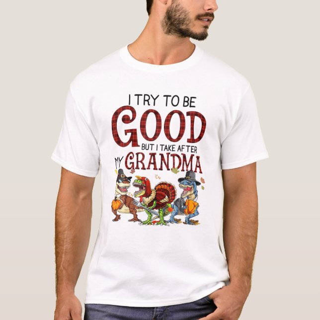 Camiseta Dinosaurio trato de ser bueno pero yo (Anverso)