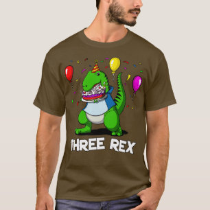 Camiseta Dinosaurio tres Fiestas de cumpleaños